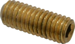 Value Collection - #10-32 UNF, 1/2" OAL, Cup Point Set Screw - Brass, 3/32" Key - Apex Tool & Supply