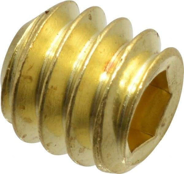 Value Collection - 1/4-20 UNC, 1/4" OAL, Cup Point Set Screw - Brass, 1/8" Key - Apex Tool & Supply