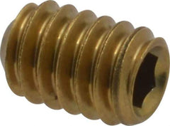 Value Collection - 1/4-20 UNC, 3/8" OAL, Cup Point Set Screw - Brass, 1/8" Key - Apex Tool & Supply