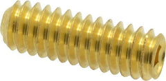 Value Collection - 1/4-20 UNC, 3/4" OAL, Cup Point Set Screw - Brass, 1/8" Key - Apex Tool & Supply