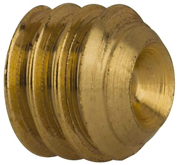 Value Collection - 5/16-18 UNC, 1/4" OAL, Cup Point Set Screw - Brass, 5/32" Key - Apex Tool & Supply