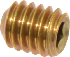 Value Collection - 5/16-18 UNC, 3/8" OAL, Cup Point Set Screw - Brass, 5/32" Key - Apex Tool & Supply