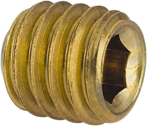 Value Collection - 3/8-16 UNC, 3/8" OAL, Cup Point Set Screw - Brass, 3/16" Key - Apex Tool & Supply
