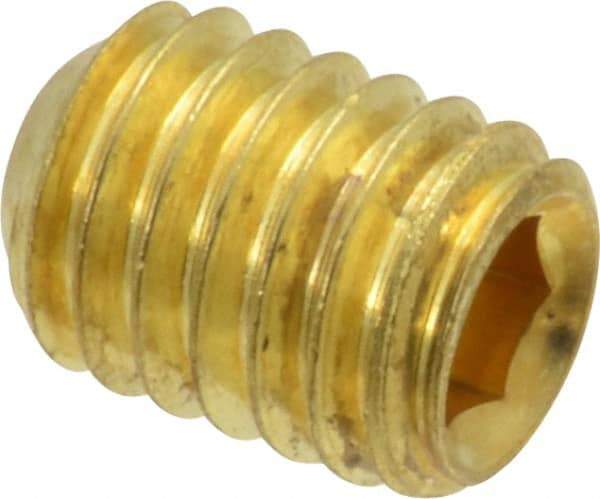 Value Collection - 3/8-16 UNC, 1/2" OAL, Cup Point Set Screw - Brass, 3/16" Key - Apex Tool & Supply
