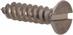 Value Collection - #4, 1/2" OAL, Slotted Drive, Flat Head Wood Screw - Stainless Steel, Grade 18-8 - Apex Tool & Supply