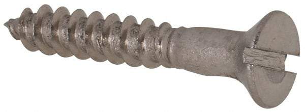 Value Collection - #4, 3/4" OAL, Slotted Drive, Flat Head Wood Screw - Stainless Steel, Grade 18-8 - Apex Tool & Supply
