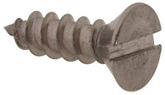 Value Collection - #6, 1/2" OAL, Slotted Drive, Flat Head Wood Screw - Stainless Steel, Grade 18-8 - Apex Tool & Supply