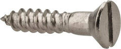 Value Collection - #6, 3/4" OAL, Slotted Drive, Flat Head Wood Screw - Stainless Steel, Grade 18-8 - Apex Tool & Supply