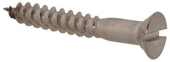 Value Collection - #6, 1" OAL, Slotted Drive, Flat Head Wood Screw - Stainless Steel, Grade 18-8 - Apex Tool & Supply