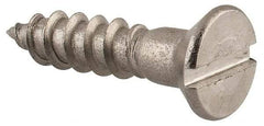 Value Collection - #8, 3/4" OAL, Slotted Drive, Flat Head Wood Screw - Stainless Steel, Grade 18-8 - Apex Tool & Supply