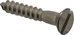 Value Collection - #8, 1" OAL, Slotted Drive, Flat Head Wood Screw - Stainless Steel, Grade 18-8 - Apex Tool & Supply