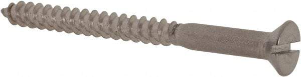 Value Collection - #8, 2" OAL, Slotted Drive, Flat Head Wood Screw - Stainless Steel, Grade 18-8 - Apex Tool & Supply