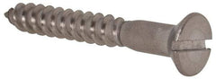 Value Collection - #10, 1-1/2" OAL, Slotted Drive, Flat Head Wood Screw - Stainless Steel, Grade 18-8 - Apex Tool & Supply