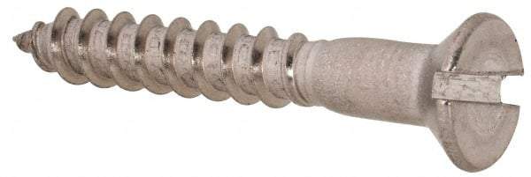 Value Collection - #12, 1-1/2" OAL, Slotted Drive, Flat Head Wood Screw - Stainless Steel, Grade 18-8 - Apex Tool & Supply
