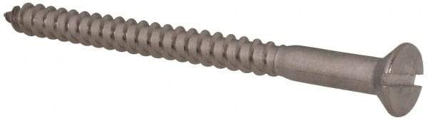 Value Collection - #12, 3" OAL, Slotted Drive, Flat Head Wood Screw - Stainless Steel, Grade 18-8 - Apex Tool & Supply