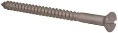 Value Collection - #12, 3" OAL, Slotted Drive, Flat Head Wood Screw - Stainless Steel, Grade 18-8 - Apex Tool & Supply