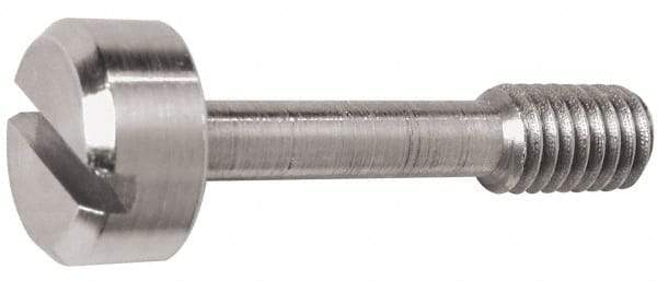 Electro Hardware - Slotted Drive #6-32 UNC 19/32" Length Under Head Captive Screw - 18-8 Stainless Steel, 9/32" Head Diam, 1/8" Head Height, Uncoated - Apex Tool & Supply