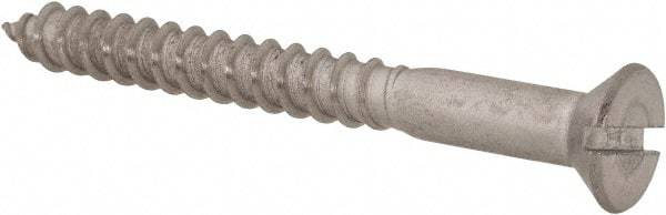 Value Collection - #14, 2-1/2" OAL, Slotted Drive, Flat Head Wood Screw - Stainless Steel, Grade 18-8 - Apex Tool & Supply
