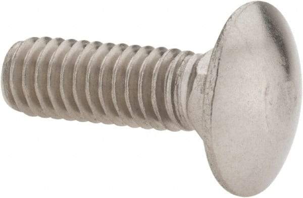 Value Collection - 5/16-18 UNC 1" Length Under Head, Standard Square Neck, Carriage Bolt - 18-8 Stainless Steel, Uncoated - Apex Tool & Supply