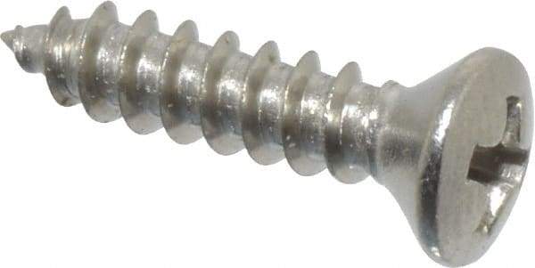 Value Collection - #4 Oval Head Phillips Sheet Metal Screw - Stainless Steel, 1/2" OAL, Grade 18-8 - Apex Tool & Supply