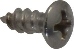 Value Collection - #6 Oval Head Phillips Sheet Metal Screw - Stainless Steel, 3/8" OAL, Grade 18-8 - Apex Tool & Supply