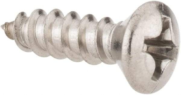 Value Collection - #6 Oval Head Phillips Sheet Metal Screw - Stainless Steel, 1/2" OAL, Grade 18-8 - Apex Tool & Supply