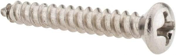 Value Collection - #6 Oval Head Phillips Sheet Metal Screw - Stainless Steel, 1" OAL, Grade 18-8 - Apex Tool & Supply