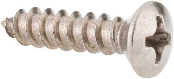Value Collection - #8 Oval Head Phillips Sheet Metal Screw - Stainless Steel, 3/4" OAL, Grade 18-8 - Apex Tool & Supply