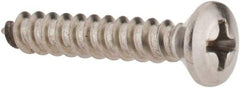 Value Collection - #8 Oval Head Phillips Sheet Metal Screw - Stainless Steel, 1" OAL, Grade 18-8 - Apex Tool & Supply