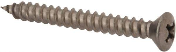 Value Collection - #8 Oval Head Phillips Sheet Metal Screw - Stainless Steel, 1-1/2" OAL, Grade 18-8 - Apex Tool & Supply