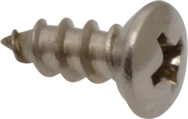 Value Collection - #10 Oval Head Phillips Sheet Metal Screw - Stainless Steel, 1/2" OAL, Grade 18-8 - Apex Tool & Supply