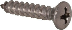 Value Collection - #10 Oval Head Phillips Sheet Metal Screw - Stainless Steel, 1" OAL, Grade 18-8 - Apex Tool & Supply