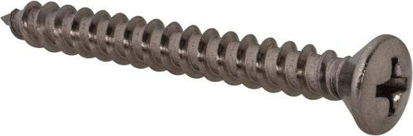 Value Collection - #10 Oval Head Phillips Sheet Metal Screw - Stainless Steel, 1-3/4" OAL, Grade 18-8 - Apex Tool & Supply