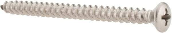 Value Collection - #10 Oval Head Phillips Sheet Metal Screw - Stainless Steel, 2-1/2" OAL, Grade 18-8 - Apex Tool & Supply