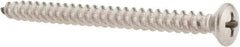 Value Collection - #10 Oval Head Phillips Sheet Metal Screw - Stainless Steel, 2-1/2" OAL, Grade 18-8 - Apex Tool & Supply