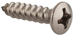 Value Collection - #12 Oval Head Phillips Sheet Metal Screw - Stainless Steel, 1" OAL, Grade 18-8 - Apex Tool & Supply