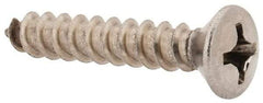Value Collection - #12 Oval Head Phillips Sheet Metal Screw - Stainless Steel, 1-1/4" OAL, Grade 18-8 - Apex Tool & Supply