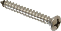 Value Collection - #12 Oval Head Phillips Sheet Metal Screw - Stainless Steel, 1-3/4" OAL, Grade 18-8 - Apex Tool & Supply