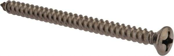 Value Collection - #12 Oval Head Phillips Sheet Metal Screw - Stainless Steel, 3" OAL, Grade 18-8 - Apex Tool & Supply