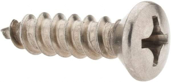 Value Collection - #14 Oval Head Phillips Sheet Metal Screw - Stainless Steel, 1" OAL, Grade 18-8 - Apex Tool & Supply
