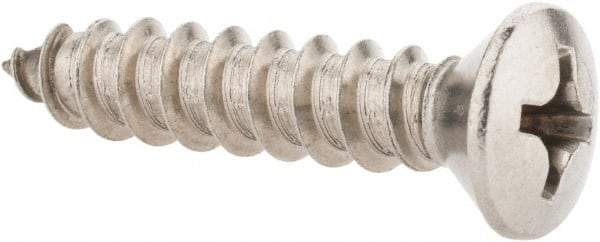 Value Collection - #14 Oval Head Phillips Sheet Metal Screw - Stainless Steel, 1-1/4" OAL, Grade 18-8 - Apex Tool & Supply