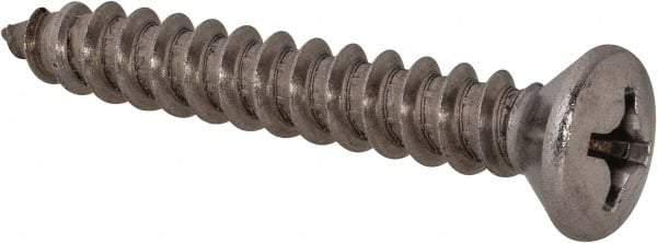Value Collection - #14 Oval Head Phillips Sheet Metal Screw - Stainless Steel, 1-3/4" OAL, Grade 18-8 - Apex Tool & Supply