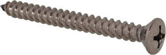 Value Collection - #14 Oval Head Phillips Sheet Metal Screw - Stainless Steel, 2-1/2" OAL, Grade 18-8 - Apex Tool & Supply