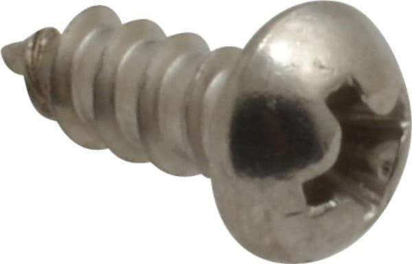 Value Collection - #6 Round Head Phillips Sheet Metal Screw - Stainless Steel, 3/8" Length Under Head, Grade 18-8 - Apex Tool & Supply