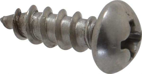 Value Collection - #8 Round Head Phillips Sheet Metal Screw - Stainless Steel, 1/2" Length Under Head, Grade 18-8 - Apex Tool & Supply
