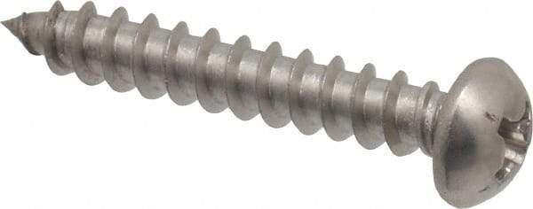 Value Collection - #8 Round Head Phillips Sheet Metal Screw - Stainless Steel, 1" Length Under Head, Grade 18-8 - Apex Tool & Supply