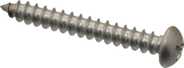 Value Collection - #8 Round Head Phillips Sheet Metal Screw - Stainless Steel, 1-1/4" Length Under Head, Grade 18-8 - Apex Tool & Supply