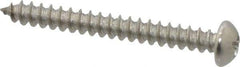 Value Collection - #8 Round Head Phillips Sheet Metal Screw - Stainless Steel, 1-1/2" Length Under Head, Grade 18-8 - Apex Tool & Supply