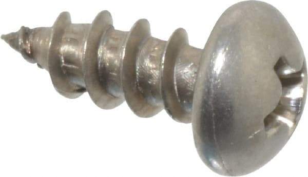 Value Collection - #10 Round Head Phillips Sheet Metal Screw - Stainless Steel, 1/2" Length Under Head, Grade 18-8 - Apex Tool & Supply