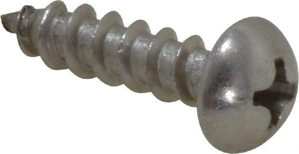 Value Collection - #10 Round Head Phillips Sheet Metal Screw - Stainless Steel, 3/4" Length Under Head, Grade 18-8 - Apex Tool & Supply